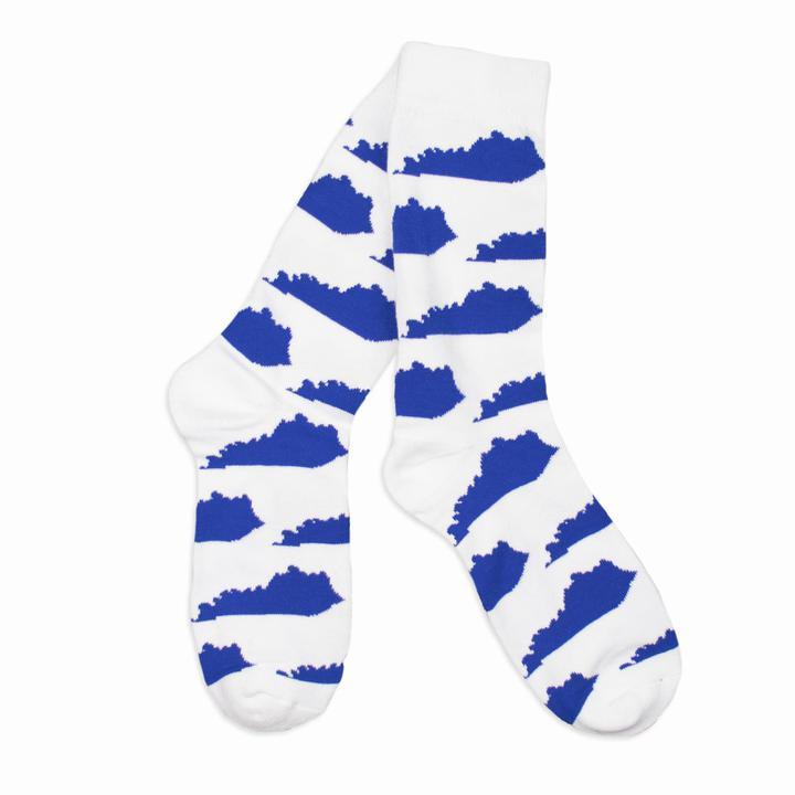 KY Shape Socks (White and Blue)-socks-Southern Socks