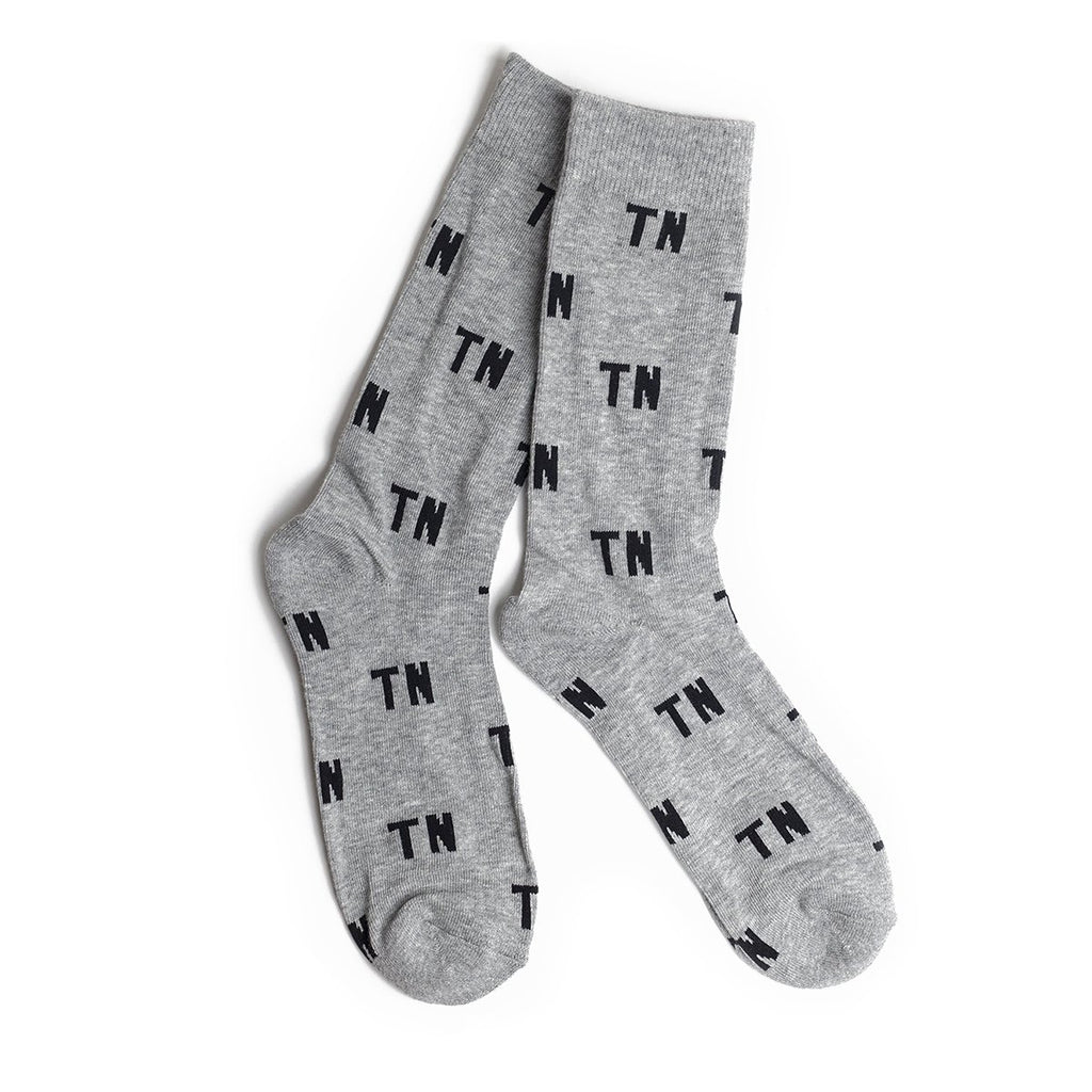 TN Letter Socks (Grey)-socks-Southern Socks