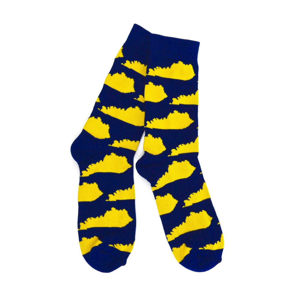 KY Shape Socks (Navy and Yellow)-socks-Southern Socks