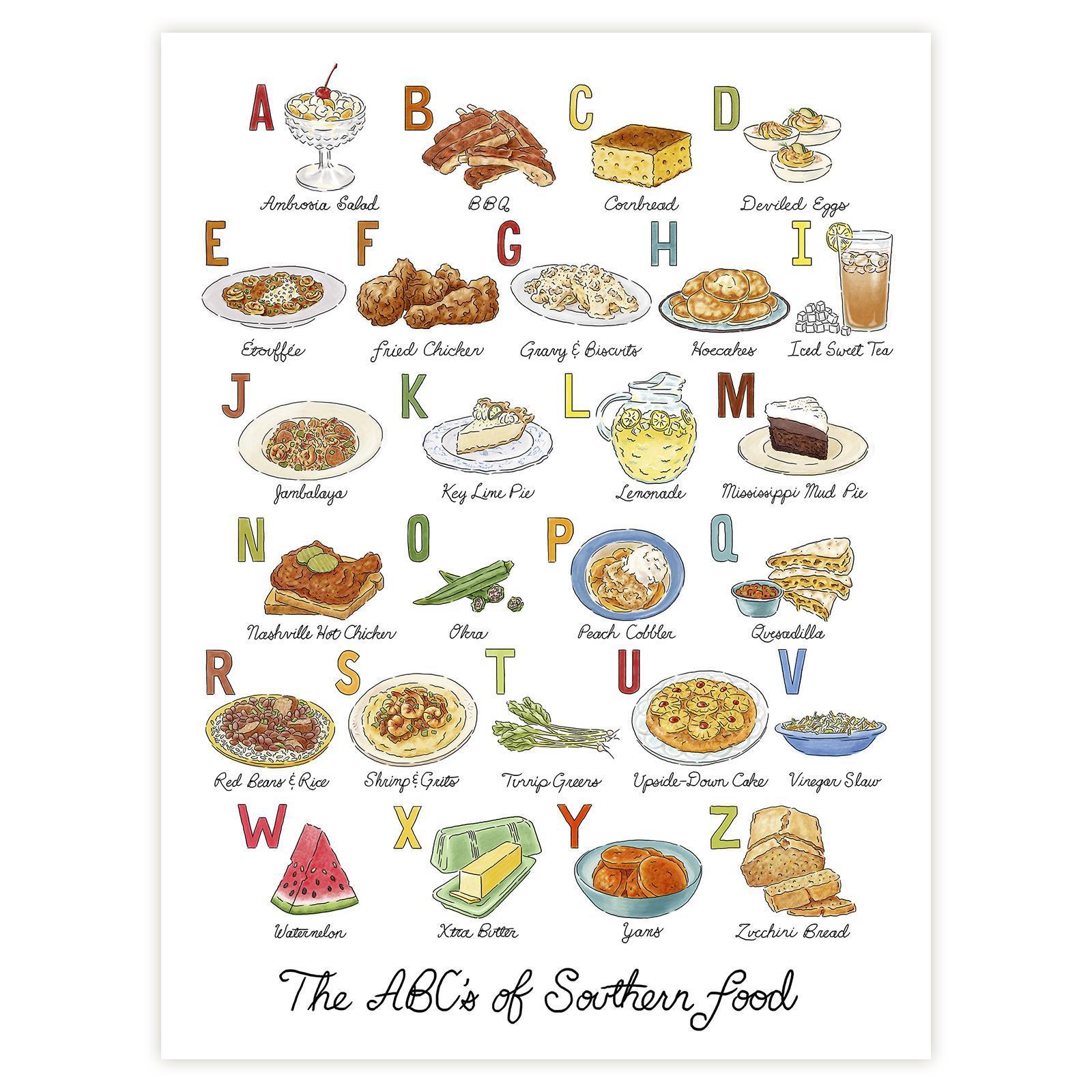 ABCs of Southern Food-Print-Southern Socks