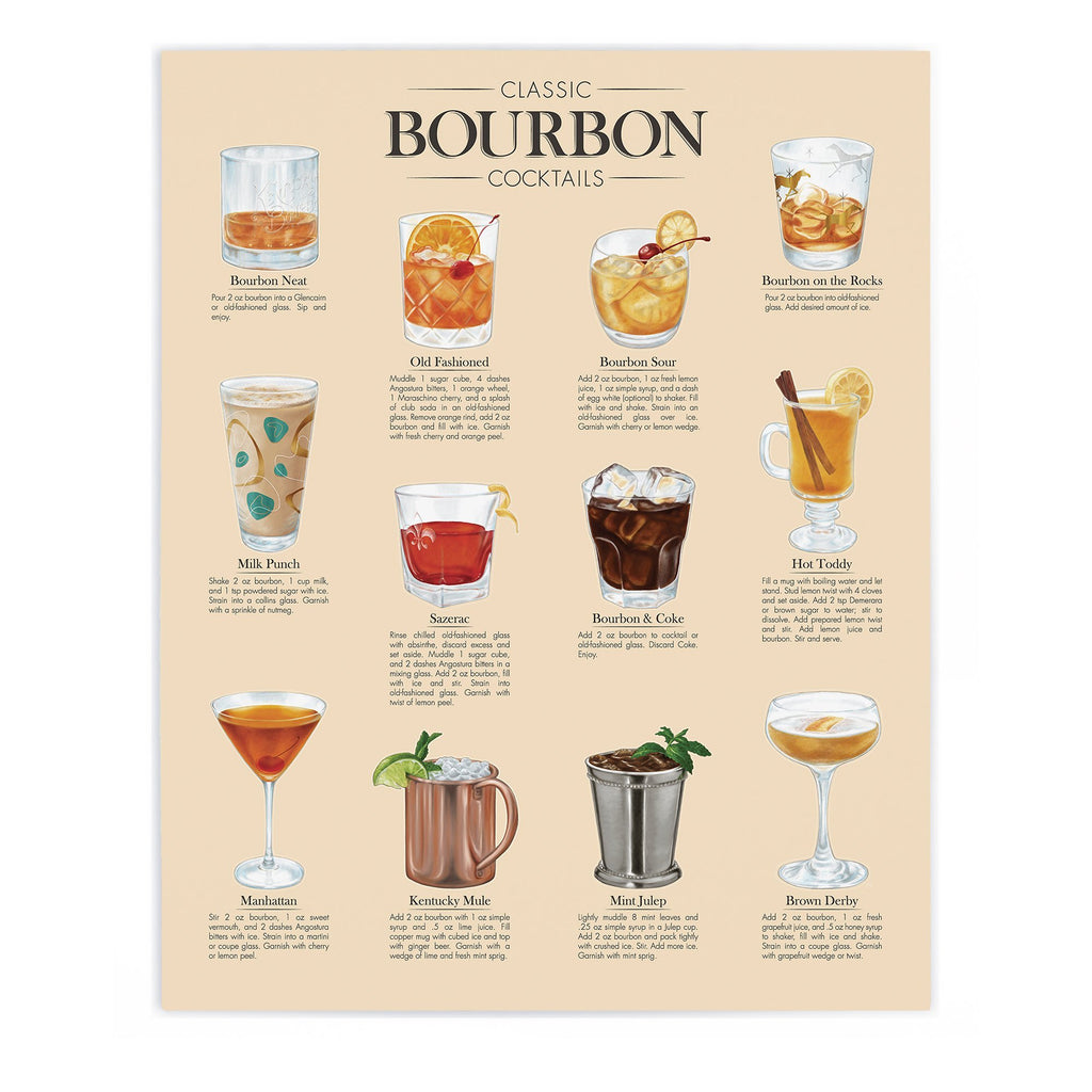 Classic Bourbon Cocktails Print-Southern Socks