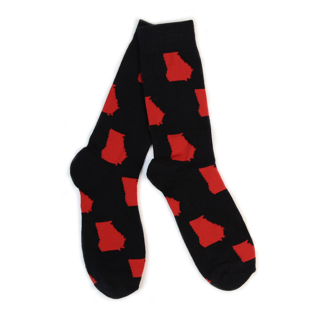 GA Shape Socks (Black)-Socks-Southern Socks